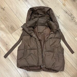 SHEIN Brown Puffer Vest